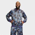Houston White Adult Plus Size Floral Bomber Jacket - Dark Blue Floral