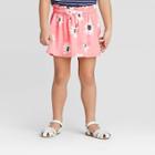 Toddler Girls' Floral Knit Skort - Cat & Jack Pink 12m, Toddler Girl's