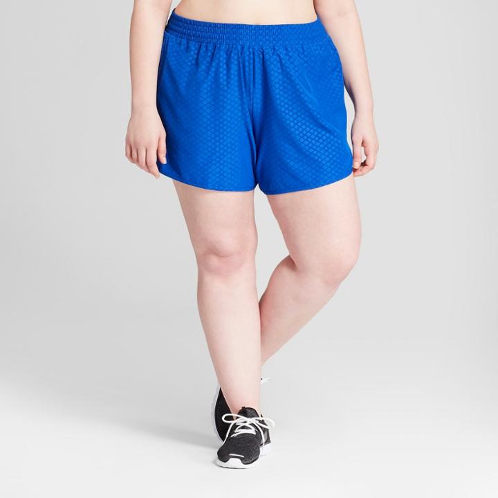 Women's Plus Size Core Run Shorts - C9 Champion Groove Blue Emboss
