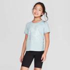 Target Girls' Rolled Short Sleeve Graphic T-shirt - Art Class Blue