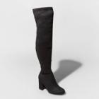 Women's Tonya Heeled Over The Knee Boots - A New Day Black