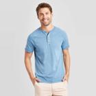 Men's Standard Fit Short Sleeve Henley T-shirt - Goodfellow & Co Blue S, Men's,