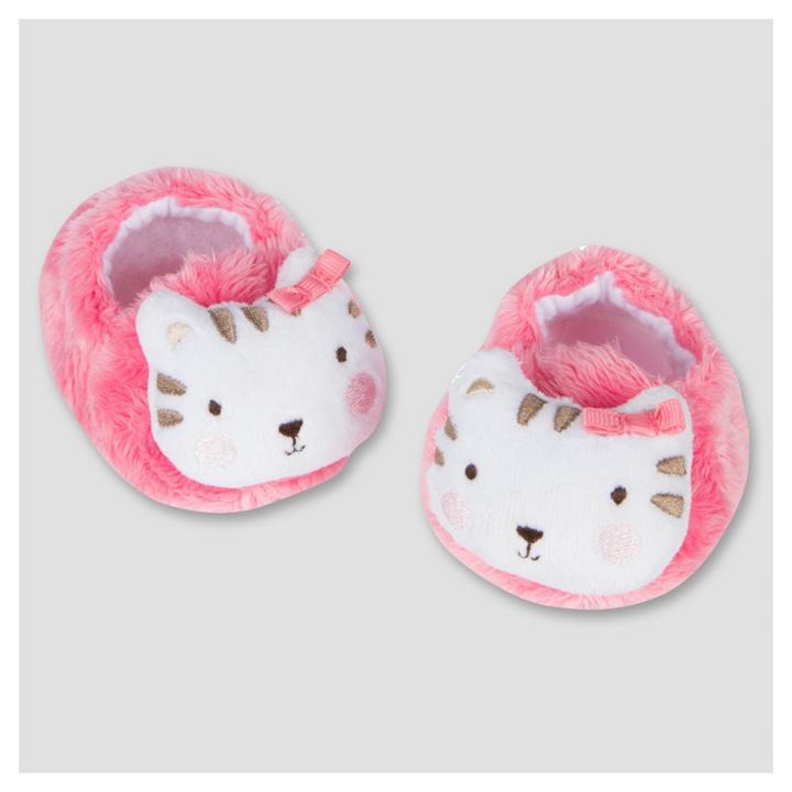 Baby Girls' Velboa Bootie - Kitty 0-6m - Gerber, Pink