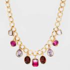 Mixed Stone Charm With Ombre Effect Collar Necklace - A New Day Purple