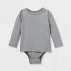 Toddler Kids' Adaptive Long Sleeve Bodysuit With Abdominal Access - Cat & Jack Gray