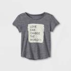 Grayson Mini Toddler Girls' 'love Can Change The World' Short Sleeve T-shirt - Gray