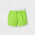Toddler Boys' Dolphin Hem Swim Trunks - Cat & Jack Lime