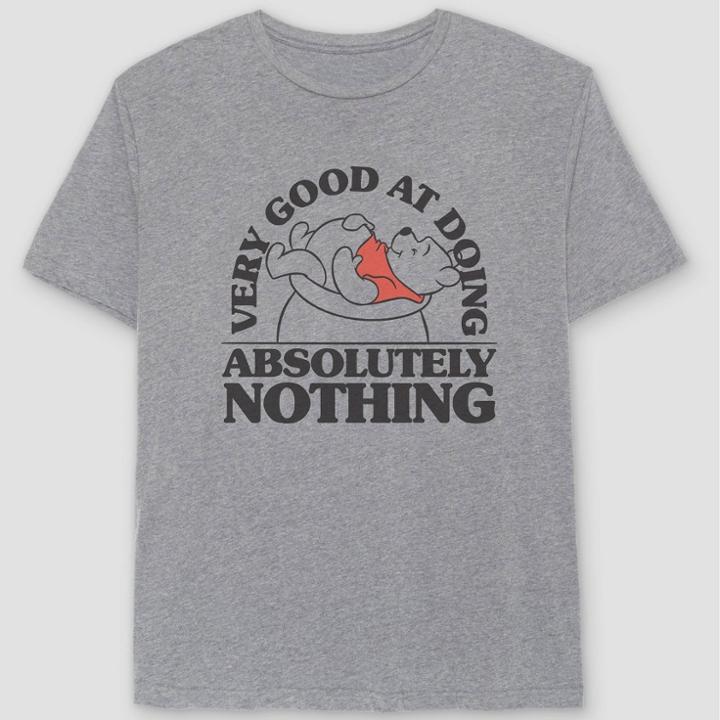 Men's Winnie The Pooh Short Sleeve Graphic T-shirt - Heather Gray