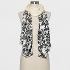 Women's Floral Print Oblong Scarf - A New Day Cream (ivory)