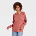 Women's Embroidered Sweatshirt - Knox Rose Coral Floral