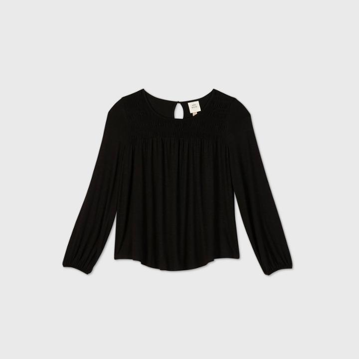 Women's Long Sleeve Knit Top - Knox Rose Black