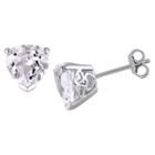 Target 4 1/2 Ct. T.w. Heart Shaped Simulated White Sapphire Earrings In Sterling