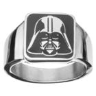 Men's Star Wars Darth Vader Stainless Steel Square Top Ring (8), Size: