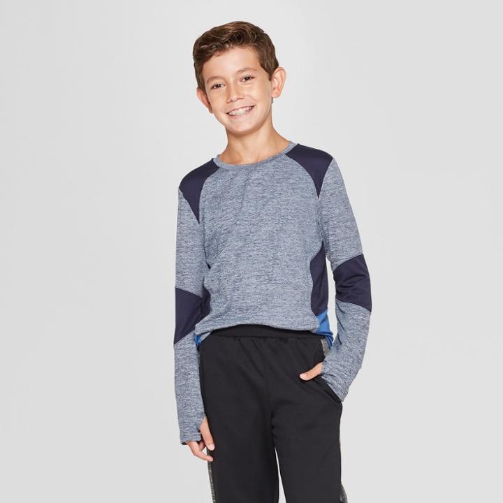 Boys' Novelty Pieced Long Sleeve T-shirt - C9 Champion Navy Heather