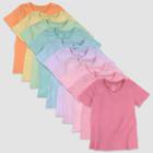 Honest Baby Toddler Girls' 10pk Rainbow Short Sleeve T-shirt - Pink