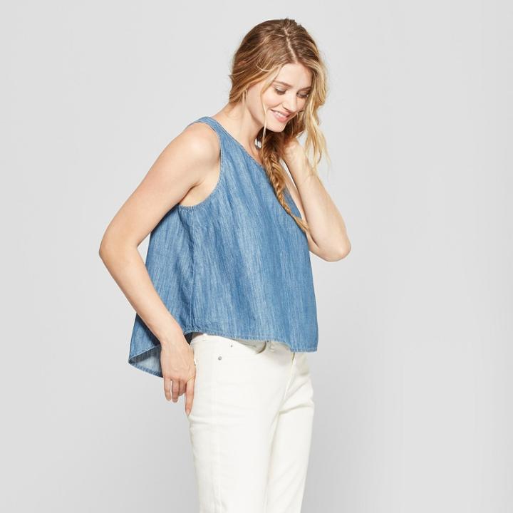 Women's Denim Swing Tank - Universal Thread Blue