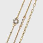 Crystal And Chain Anklet Trio Set - A New Day Gold