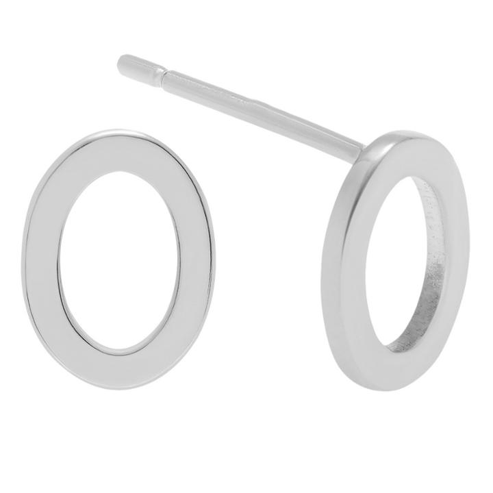 Women's Journee Collection Initial Stud Earrings In Sterling Silver - Silver, O, Silver