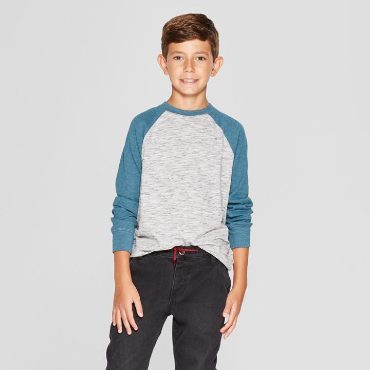 Boys' Raglan Long Sleeve Sweatshirt - Cat & Jack Heather Gray