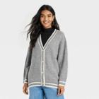 Women's Button-front Cardigan - A New Day Dark Gray