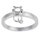 Women's Journee Collection Cat Emblem In Sterling Silver -