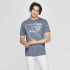Men's Short Sleeve Crew Neck If Found Return Here Graphic T-shirt - Awake Navy