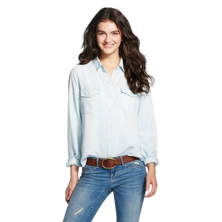 Women's Tencel Shirt Light Tencel Xxl - Mossimo Supply Co. (junior's),