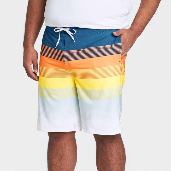 Men's Big & Tall 10 Sunset Board Shorts - Goodfellow & Co Navy