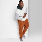 Adult Extended Size Colorblock Regular Fit Hooded Sweatshirt - Original Use Beige