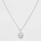Silver Plated Cubic Zirconia 'g' Pendant Necklace - A New Day