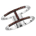 Target 1/10 Ct. T.w. Round-cut Red Diamond Prong Set H Ring In Sterling Silver - White
