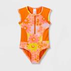 Toddler Girls' Floral Print One Piece Swimsuit - Cat & Jack Pink