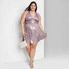 Women's Plus Size Sleeveless Skater Dress - Wild Fable Blush Metallic