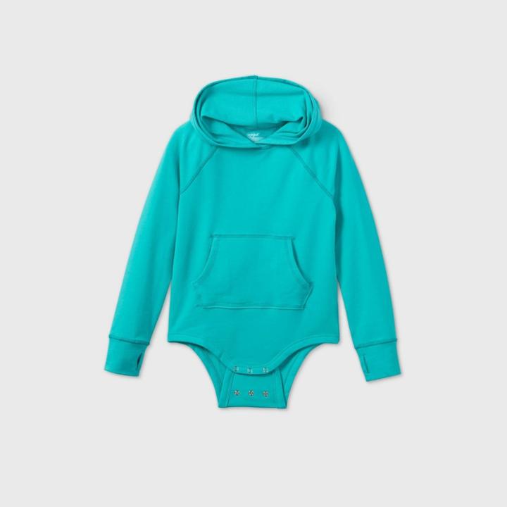 Girls' Adaptive Hooded Adjustable Bodysuit - Cat & Jack Green