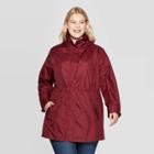 Women's Plus Size Rain Jacket - Ava & Viv Burgundy (red)