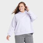 Women's Plus Size Hooded Fleece Sweatshirt - A New Day Lilac