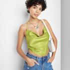 Women's Satin Cowl Neck Scarf Tank Top - Wild Fable