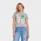 Grayson Threads Women's St. Patrick's Day Love Short Sleeve Graphic T-shirt - Gray
