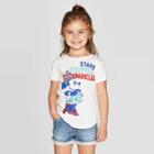 Toddler Girls' Minnie Mouse Minnie American Short Sleeve T-shirt - Ivory