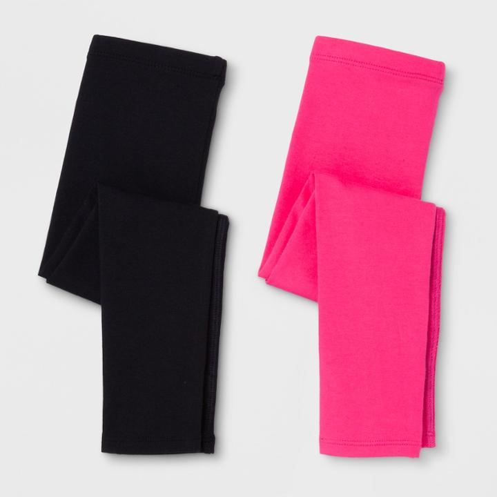 Toddler Girls' Adaptive 2pk Leggings - Cat & Jack Black/pink