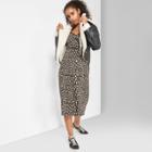 Women's Floral Print Lace Trim Strappy Slip Midi Dress - Wild Fable Black