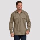 Dickies Men's Relaxed Fit Long Sleeve Button-down Shirts - Desert Tan