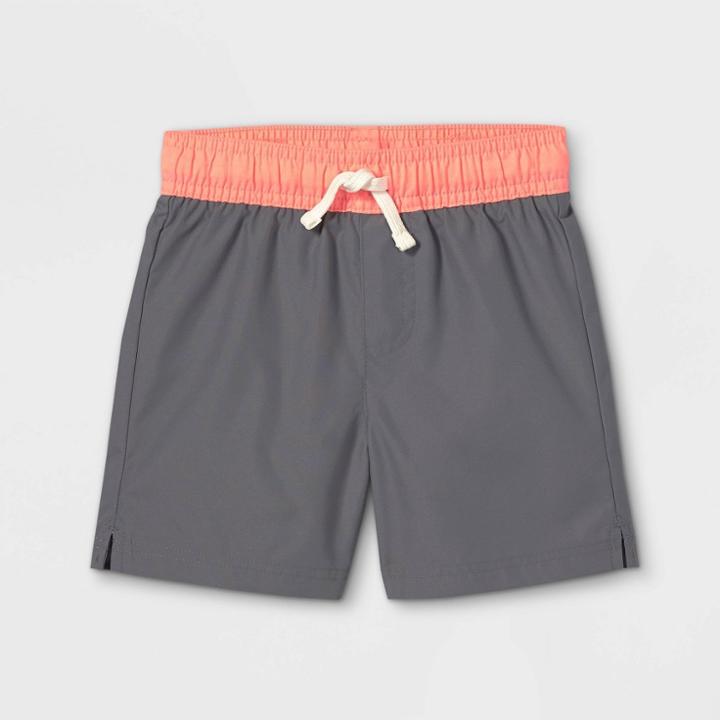 Toddler Boys' Solid Swim Trunks - Cat & Jack Gray