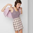 Women's Round Neck Pointelle Snap Placket Tank Top - Wild Fable Purple