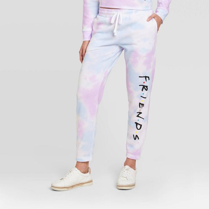 Women's Friends Tie-dye Jogger Pants - White