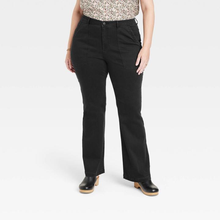 Women's Plus Size High-rise Anywhere Flare Jeans - Knox Rose Black Denim