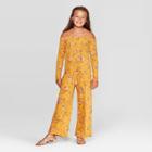Girls' Off The Shoulder Smocked Jumpsuit - Art Class Yellow