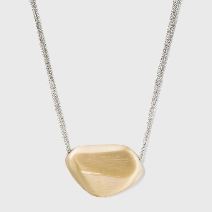 Worn Gold Statement Necklace With Multi Silver Chains - A New Day Gold