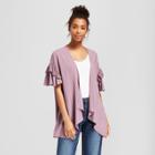 Women's Ruffle Sleeve Open Cardigan - Soul Cake (juniors') Purple