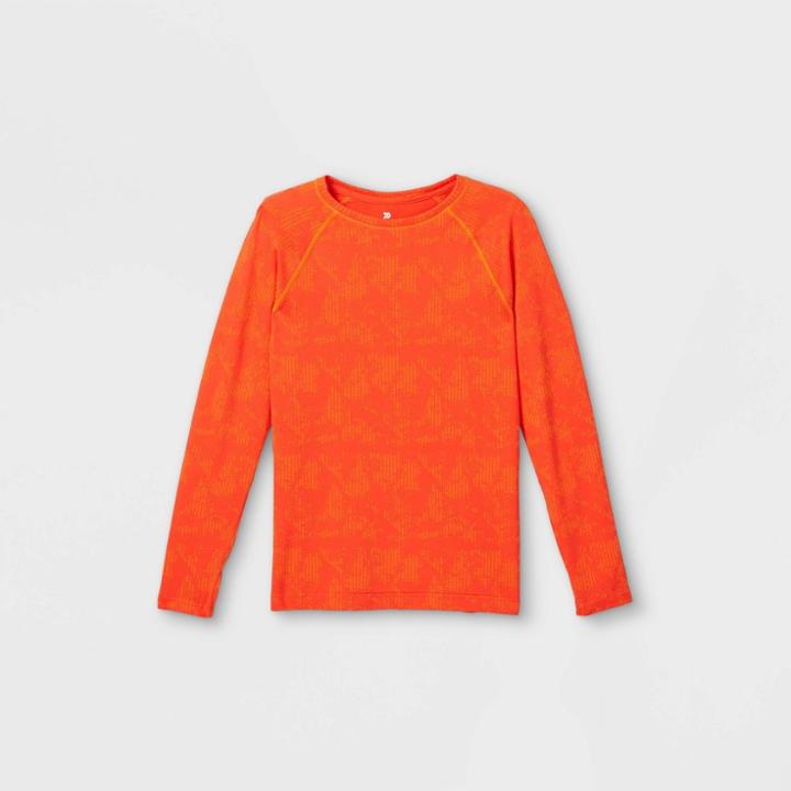 Boys' Long Sleeve Seamless T-shirt - All In Motion Orange